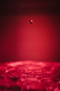 Close-up of water drop on table