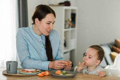 Mother and daughter at home