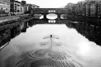 High angle view of bridge over water