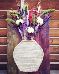 Close-up of flower pot on table