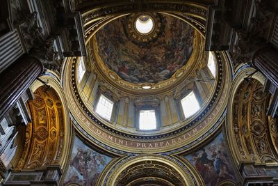 Low angle view of ceiling of historic building