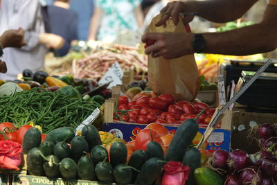 Various fruits for sale at market stall