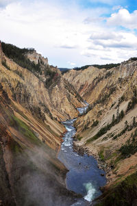 Grand canyon of the yellowstone. mountain landscape. artist point. yellowstone national park, 