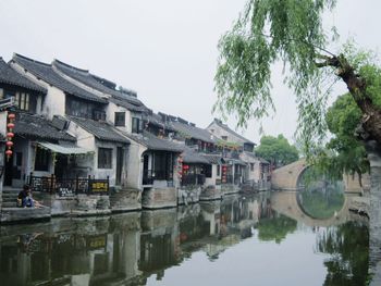 Reflection of built structures in water