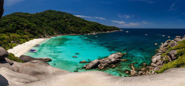 Scenic view from similan viewpoint in similan national park, phangnga, thailand.