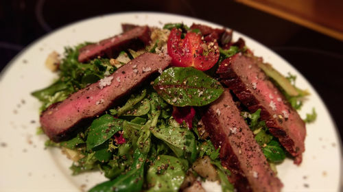 Close-up of meal served in plate