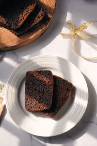 Close-up of dessert in plate.  