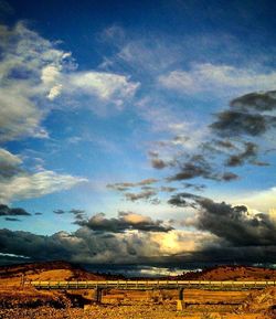 Scenic view of landscape against cloudy sky