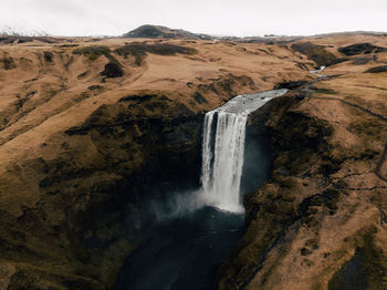 Scenic view of waterfall