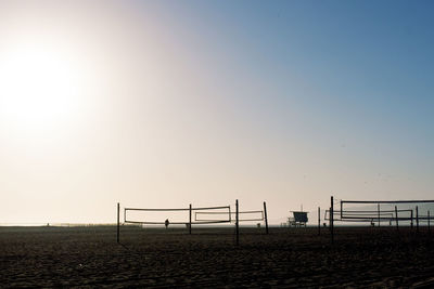 Scenic view of beach against clear sky