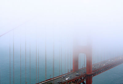 Suspension bridge at dusk