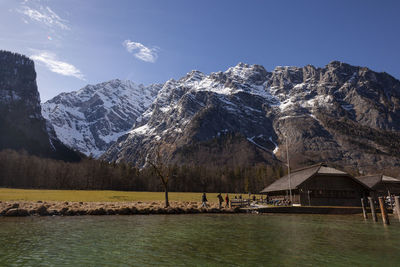 Watzmann ostwand at lake königssee in berchtesgaden national park, bavaria, germany