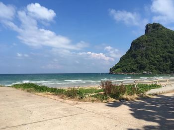 Scenic view of beach against sky