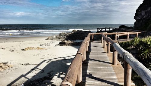 Scenic view of beach against sky