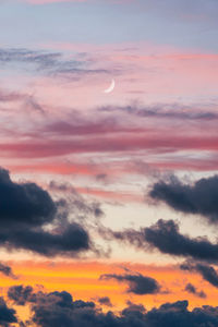 Low angle view of orange sky