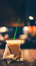 Close-up of drink on table