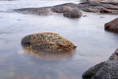 Rock formation on sea shore