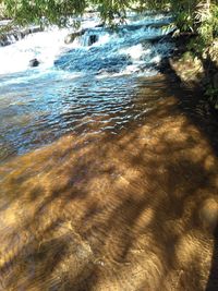 High angle view of rippled water