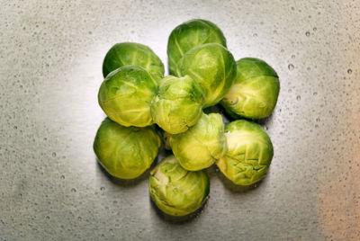 Close-up of brussels sprout on marble