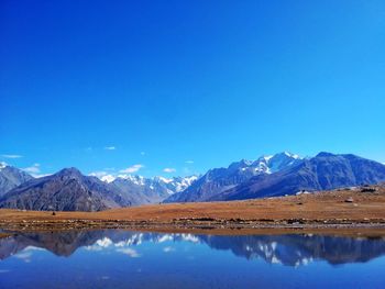 Reflection of mountain range in lake