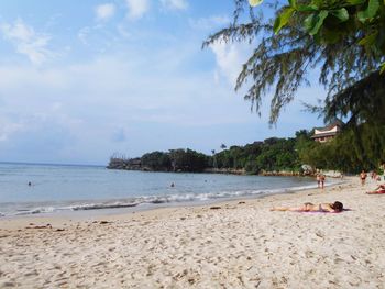 Scenic view of beach against sky