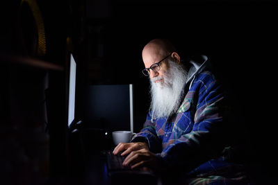 Man working on table