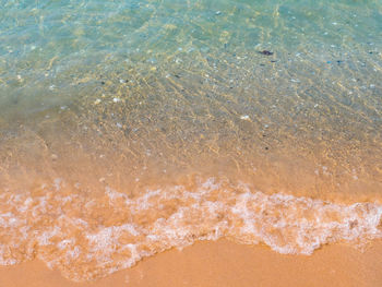 High angle view of surf on beach