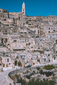 Aerial view of old town against sky