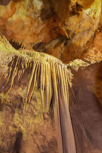 Low angle view of rock formation in cave