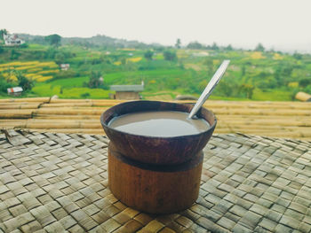 Close-up of drink on table