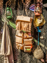 Old fisherman's fit-out and fishing nets drying in the sun