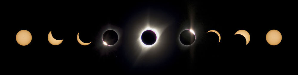 Close-up of illuminated lights against black background