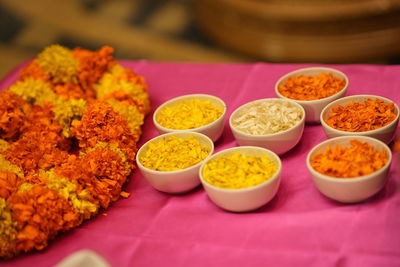 Close-up of food on table