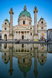 Reflection of building in lake