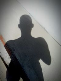 Shadow of man standing on floor