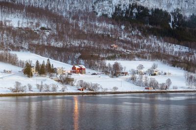 Scenic view of lake during winter
