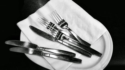 Close-up of silverware cutlery