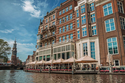 View of buildings against cloudy sky