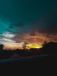 Scenic view of dramatic sky during sunset