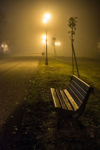 Empty road at night