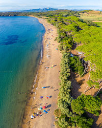 High angle view of sea shore