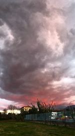 Scenic view of dramatic sky during sunset