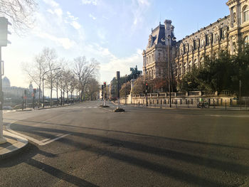 Road passing through city