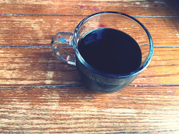 High angle view of tea cup on table