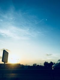 Road against sky during sunset