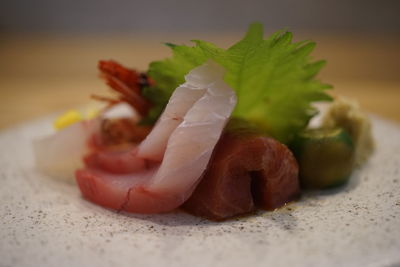 Close-up of food on table