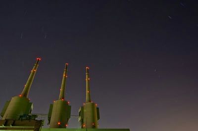 Low angle view of illuminated building