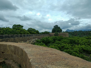 Scenic view of land against sky