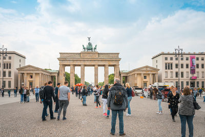 People against brandenburg gate