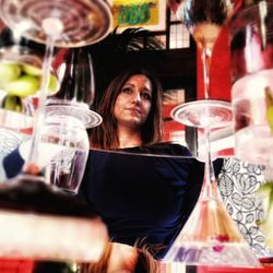 Portrait of a woman drinking glass